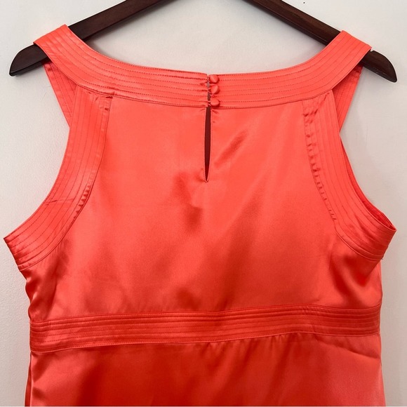 Cache Peach Coral Satin Sleeveless Blouse Womens L Top Casual Party Formal - Picture 3 of 7